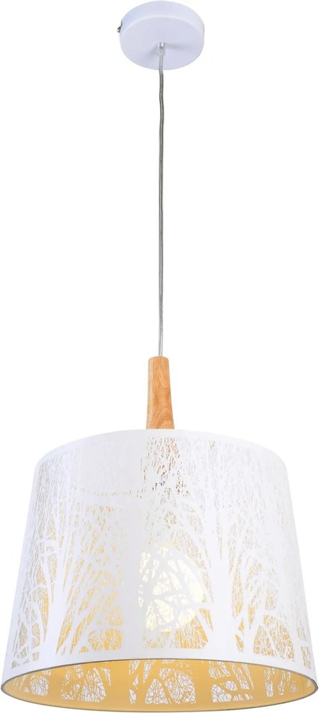 Maytoni modern függeszték lantern fehér világos fa mymod029-pl-01-w