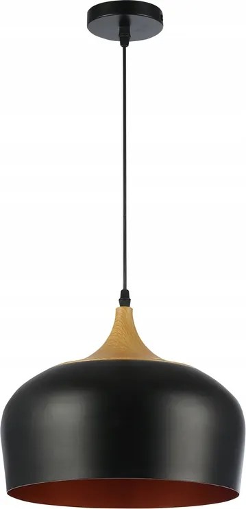 Függőlámpa Led E27 Lumina Csillár Fekete Fa Arany Réz