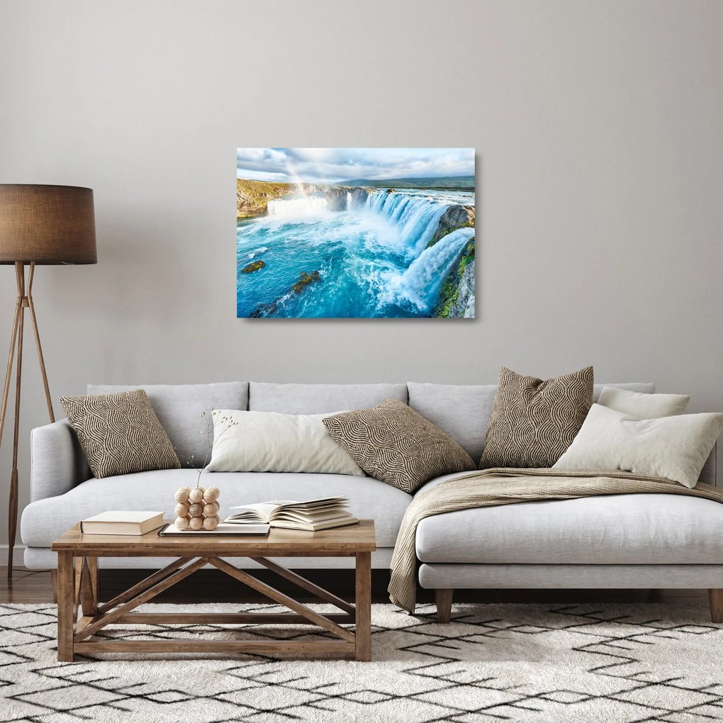 Üveg kép - Godafoss vízesés (70x50 cm)