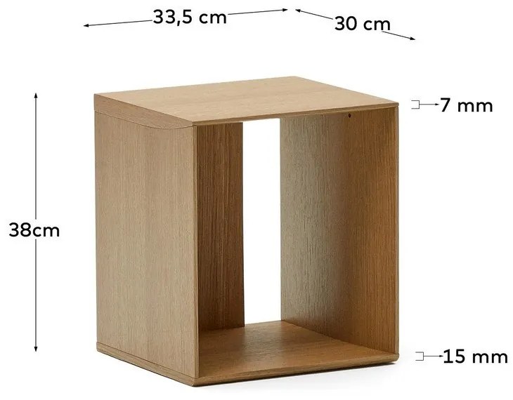 Natúr színű moduláris polcrendszer tölgyfa dekorral 34x38 cm Litto – Kave Home