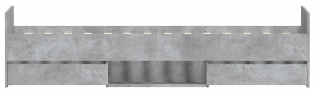 betonszürke ágykeret fej- és lábtámlával 100 x 200 cm