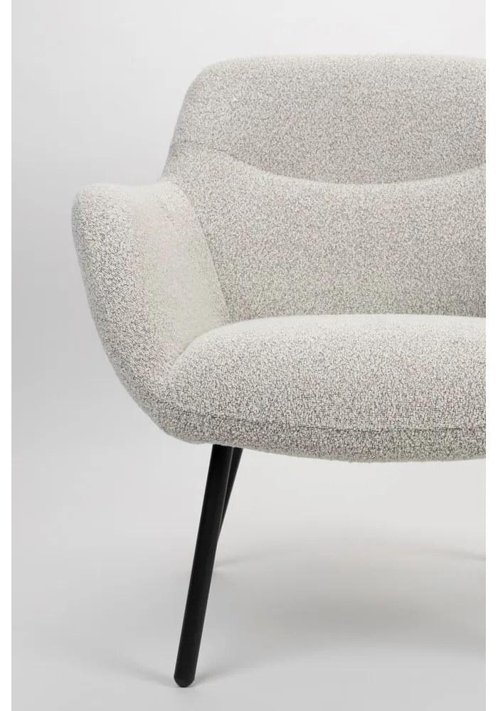 Fehér buklé fotel Dude – White Label