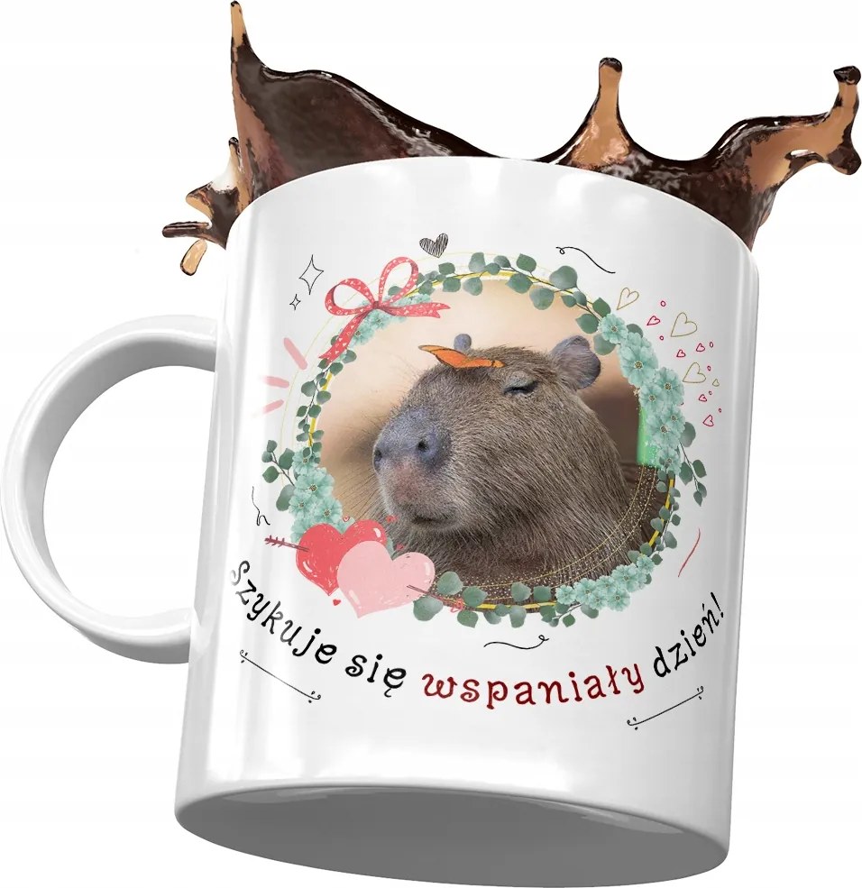 Kapibara bögre Születésnapra Névnapra Ajándék Nyomtatott Fotóval