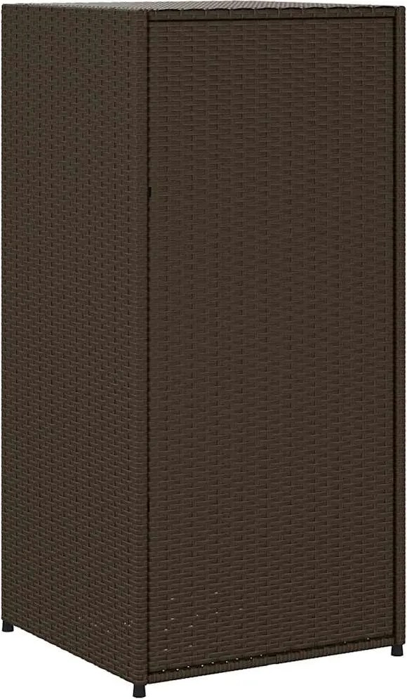 vidaXL barna polyrattan kerti tárolószekrény 55 x 55 x 111 cm