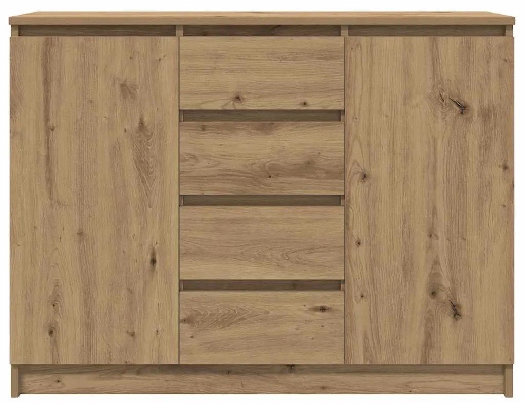 kézműves tölgy szerelt fa tálalószekrény fiókos 100,5x35x76 cm