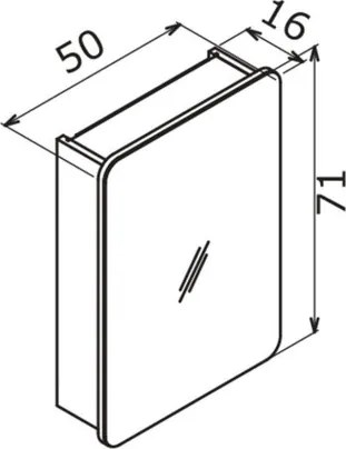 Orbit tükrös szekrény, 50 cm – TR785PNC1166