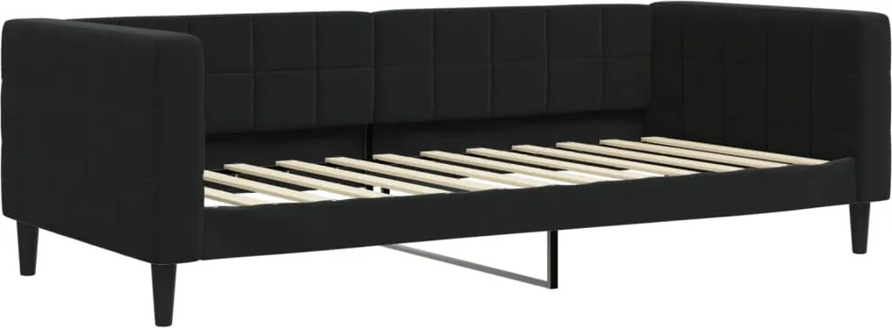 vidaXL fekete bársony kanapéágy 90 x 200 cm