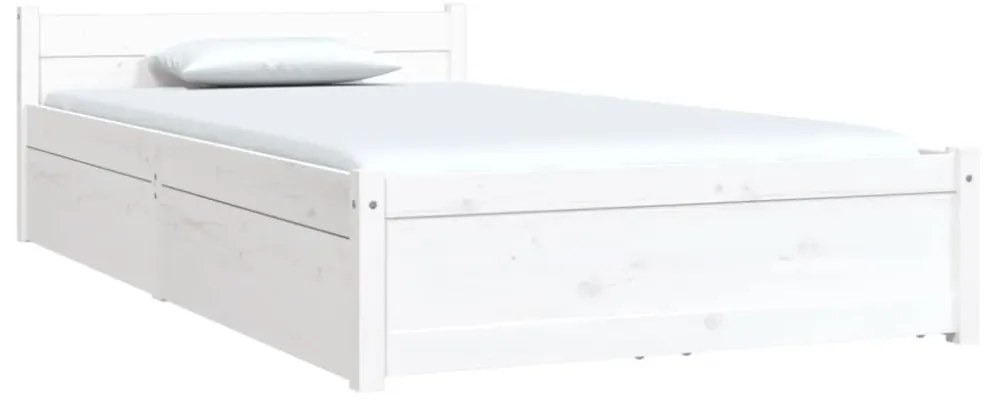 fehér ágykeret fiókokkal 100x200 cm