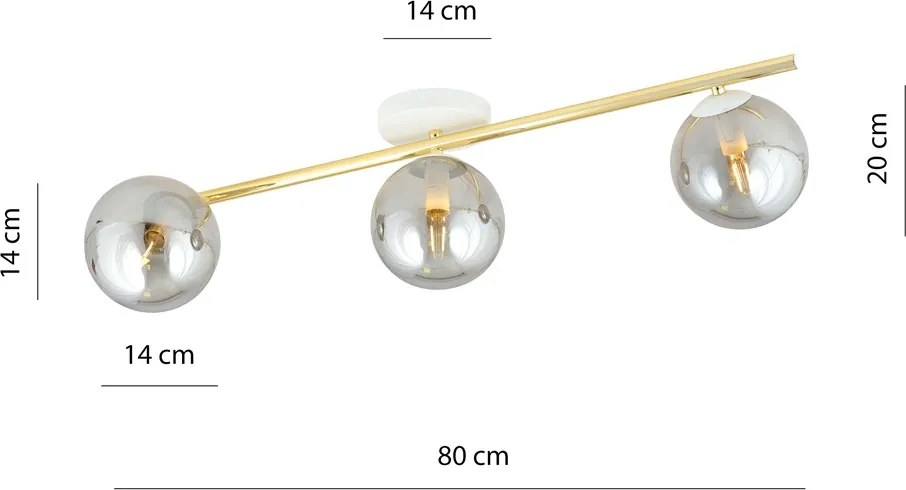 Emibig modern mennyezeti lámpa splendi fehér grafit arany emi1247/3