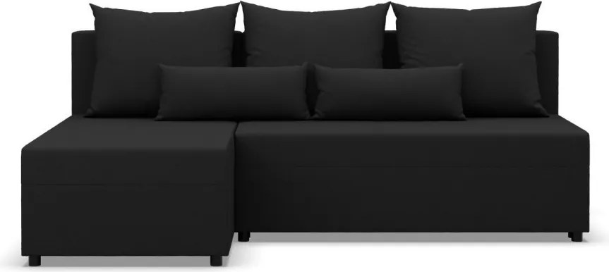 Nobu sarokkanapé, fonott, univerzális oldal, fekete