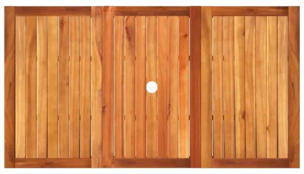fekete polyrattan és akácfa kerti asztal 140 x 80 x 75 cm