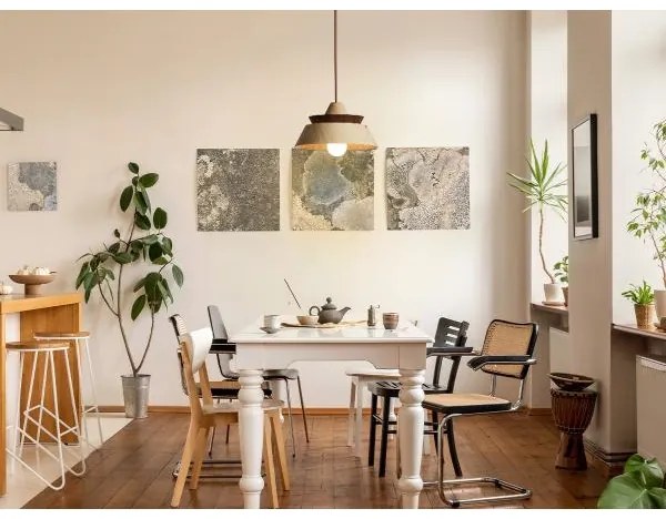 Fa csillár zsinóron 1xE27/60W/230V Ø 33 cm tömörfa/tölgy/dió/kaucsukfa