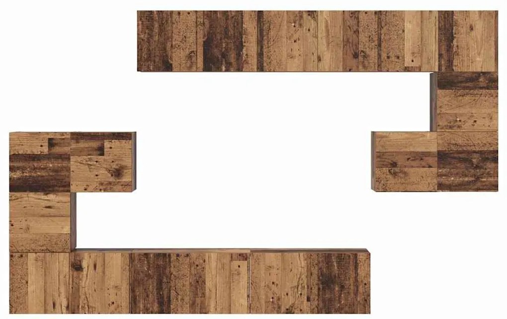 TV szekrény garnitúra 10 pcs Régi fa 60 x 30 x 30 cm Faanyag