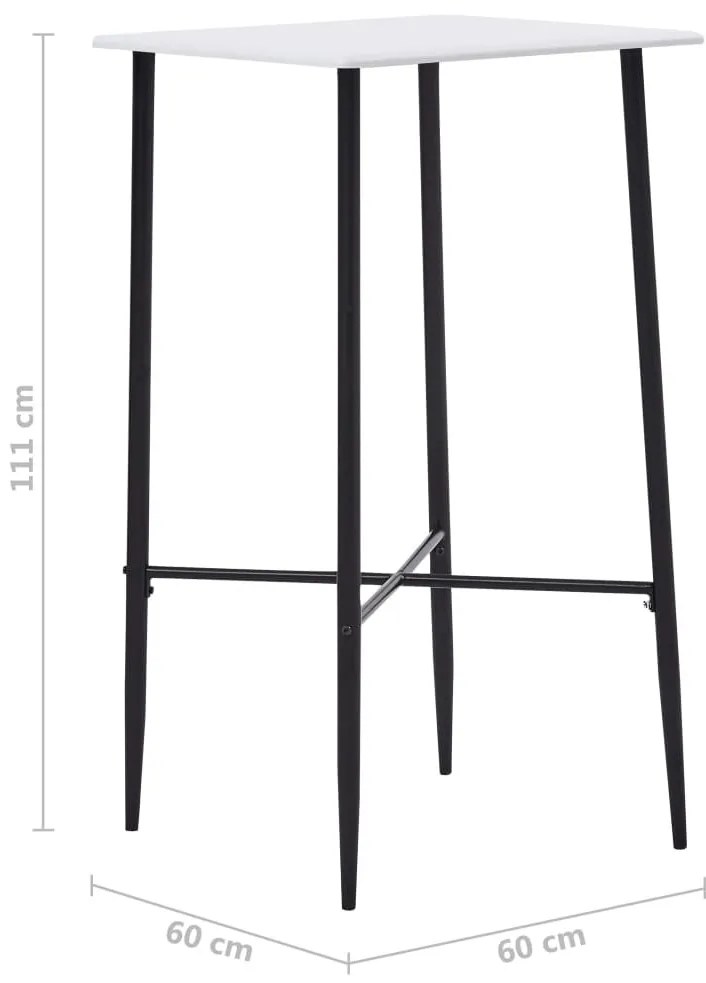 Fehér MDF bárasztal 60 x 60 x 111 cm