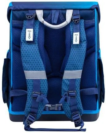 Iskolatáska, mágneszárral, BELMIL Compact Racing Blue Neon, versenyautó (BL40541AG12F)