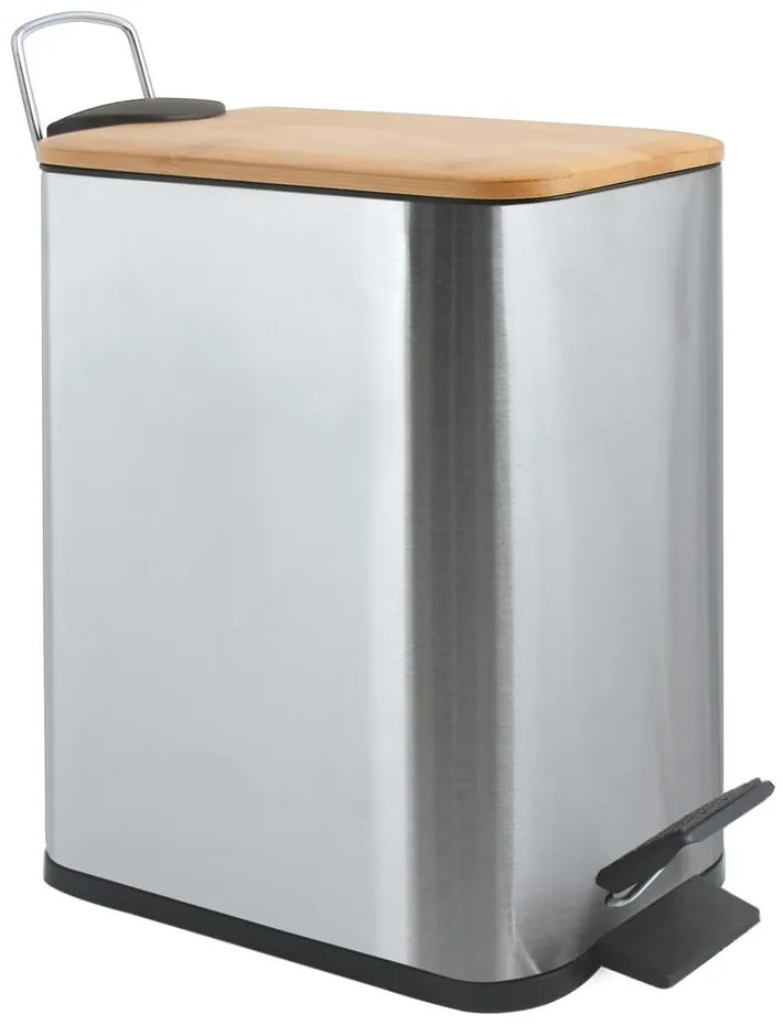 Matt ezüstszínű acél pedálos szemetes 5 l Erik – Spirella