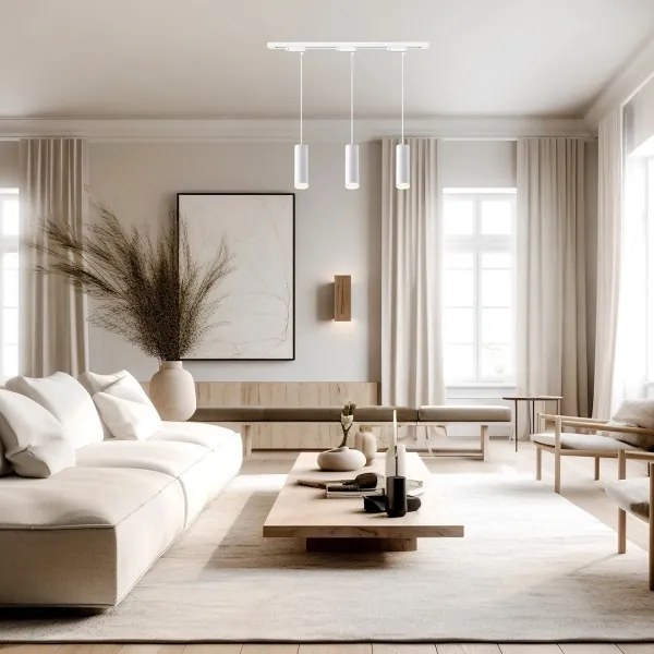 Elegáns kábeles függeszték a PIPE sínrendszerhez 3xGU10/10W/230V fehér