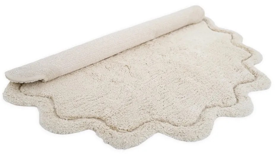 Krémszínű mosható kézi szövésű pamut kerek szőnyeg ø 110 cm Sweet April Ecru – Nattiot
