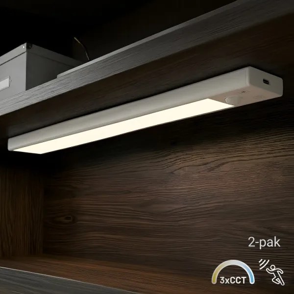 2 darabos szett: VIRO LED újratölthető szenzoros bútorvilágítás, 1,2 W / 800 mAh, 30 cm, CCT, fehér