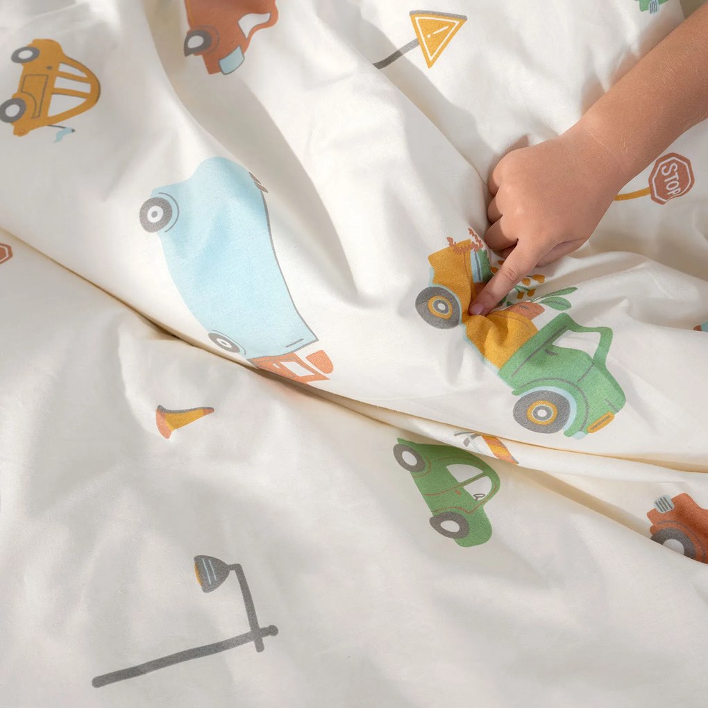 Goldea gyermek pamut ágyneműhuzat - az autók világa 140 x 200 és 70 x 90 cm