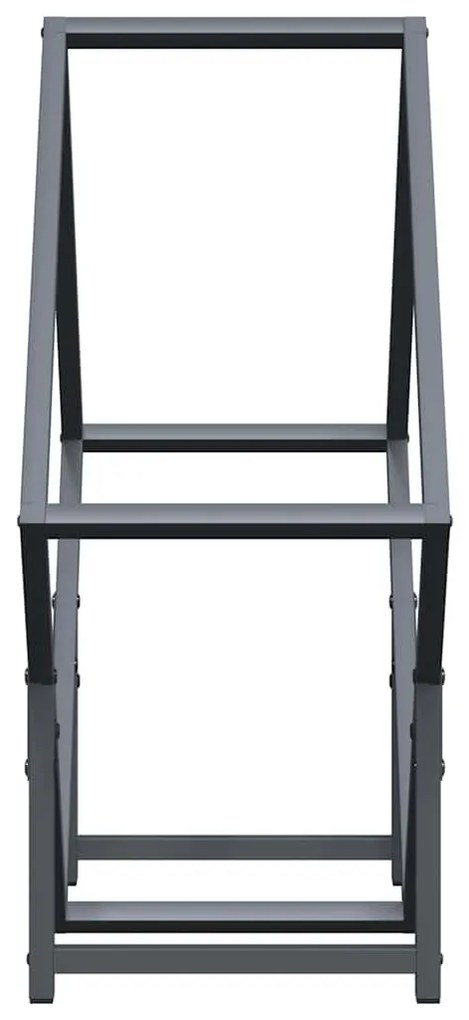 antracitszürke hidegen hengerelt acél tűzifatároló 60x25x60 cm