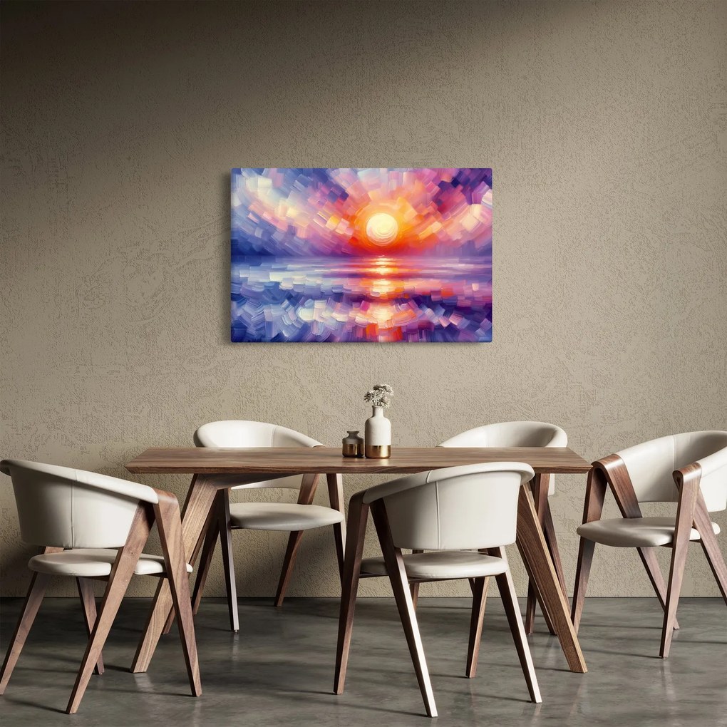 Kép - Színes művészi naplemente (90x60 cm)