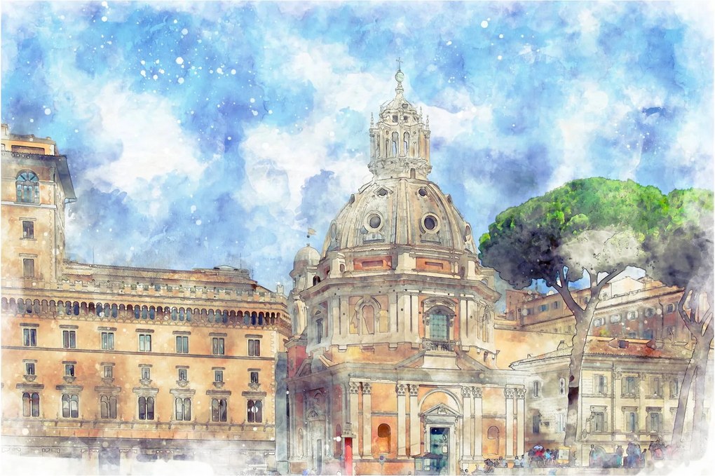 Kép - Santa Maria di Loreto temploma, Róma, Olaszország (90x60 cm)
