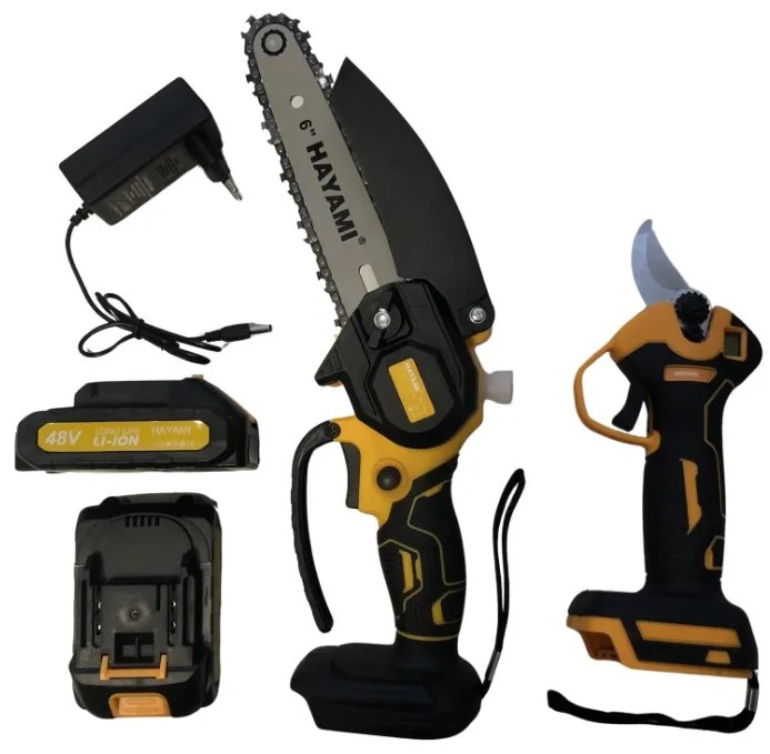 HAYAMI Akkus metszőolló és fűrész - Hayami HA-1004 + 2x akku 21 V + praktikus láda + tartozékok