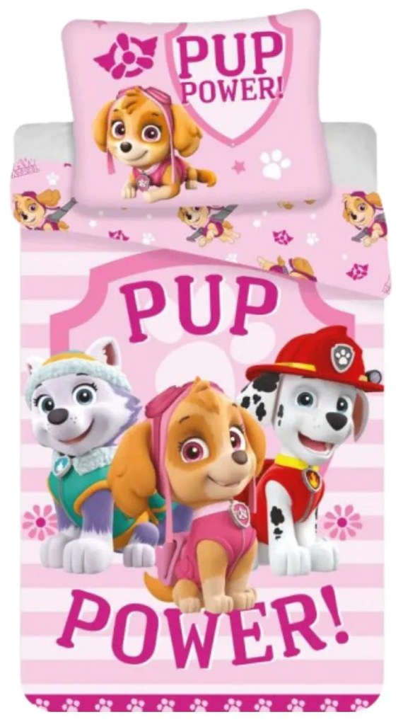 Disney Paw Patrol ágynemű rózsaszín 140x200cm+90x70cm Setino