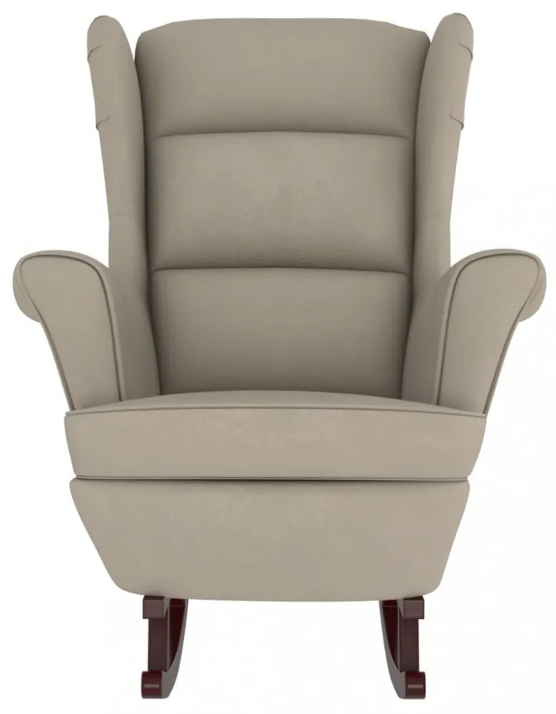 hintaszék, világosszürke bársony és tömörfa háttámlával