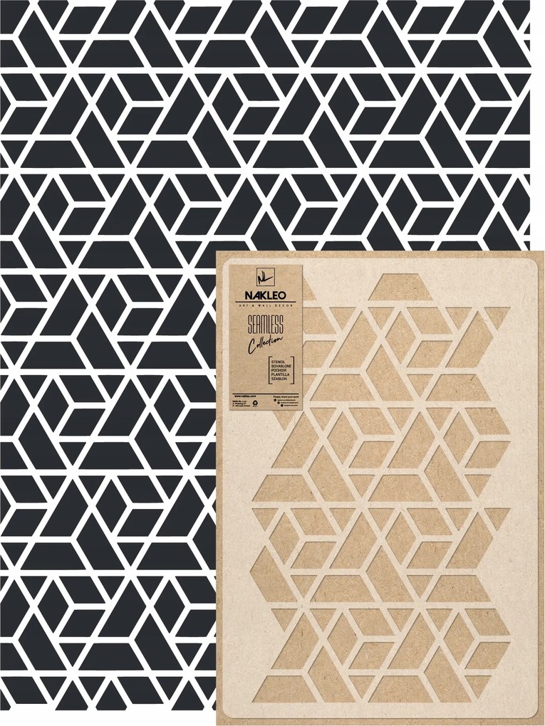 Festősablon Ismételhető Többször felhasználható 59x95cm Tapéta Háromszögek Triangular