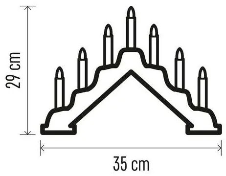 LED Karácsonyi gyertyatartó 7xLED/2xAA bézs