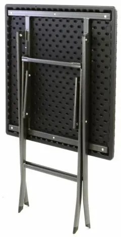 GARTHEN Összecsukható kerti asztal rattan 75 x 61 x 61 cm