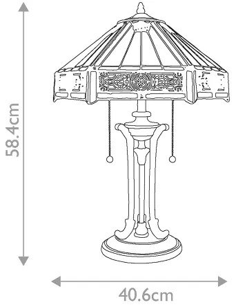 Elstead QZ-INDUS-TL - Asztali lámpa INDUS 2xE27/60W/230V borostyán üveg