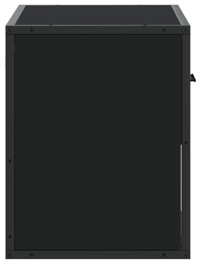 fekete szerelt fa és fém TV-szekrény 60 x 31 x 39,5 cm