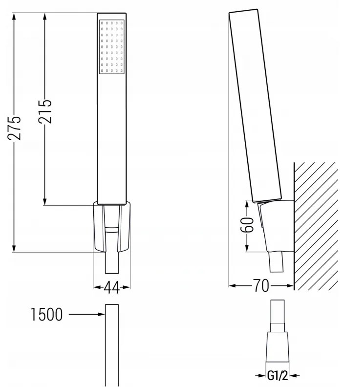 Mexen MINO fürdőszett R77, fekete, 72403R77-70