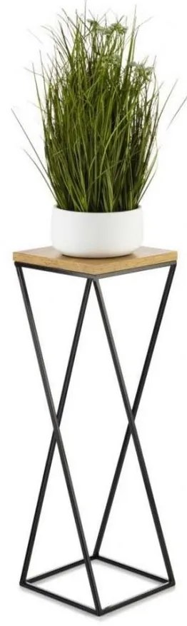 LOFT virágtartó állvány 70x24 cm fekete/barna