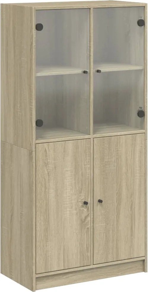 vidaXL sonoma tölgy színű magasszekrény ajtókkal 68x37x142 cm