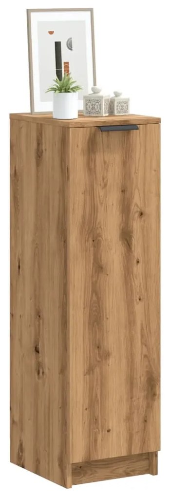 kézműves tölgy színű szerelt fa cipőszekrény 29,5x35x100,5 cm