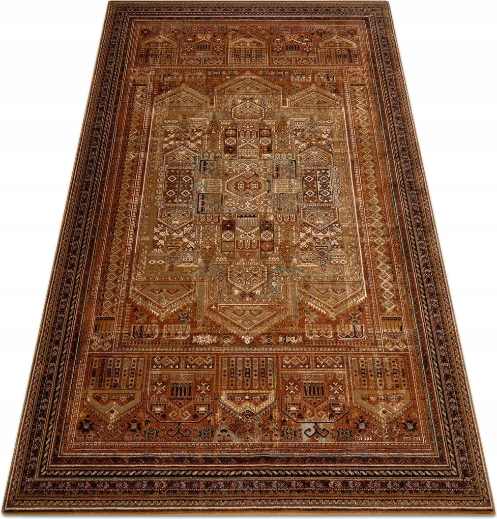 Nappali szőnyeg gyapjú Omega Siran keleti sárgaréz Keret 200x300 cm