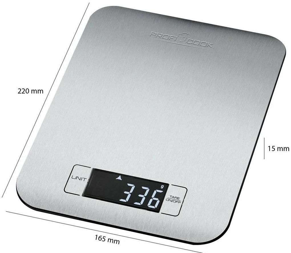 ProfiCook KW 1061 digitális konyhai mérleg,rozsdamentes acél