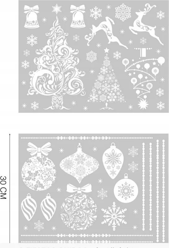 Karácsonyi hópehely matrica ablakra 30x40cm