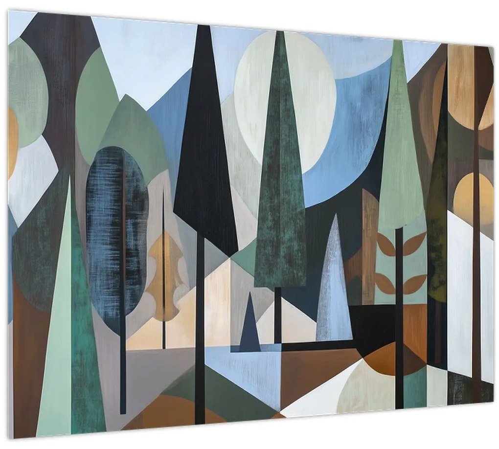 Üveg kép - Természetes geometriai absztrakció II. (70x50 cm)