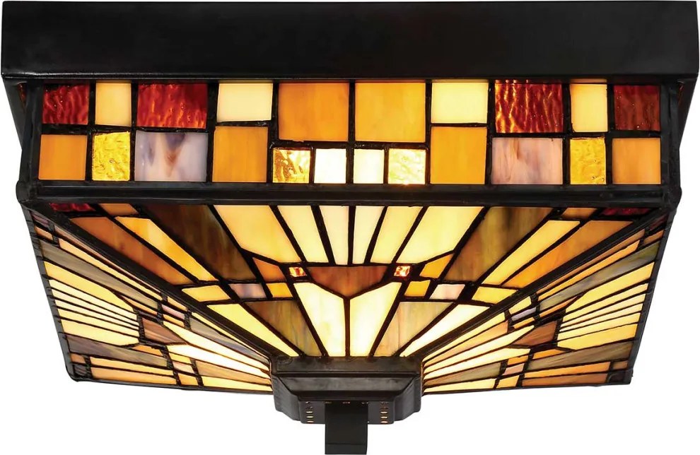 Quoizel INGLENOOK QZ-INGLENOOK-F Tiffany mennyezeti lámpa 2x60W/E27 IP44
