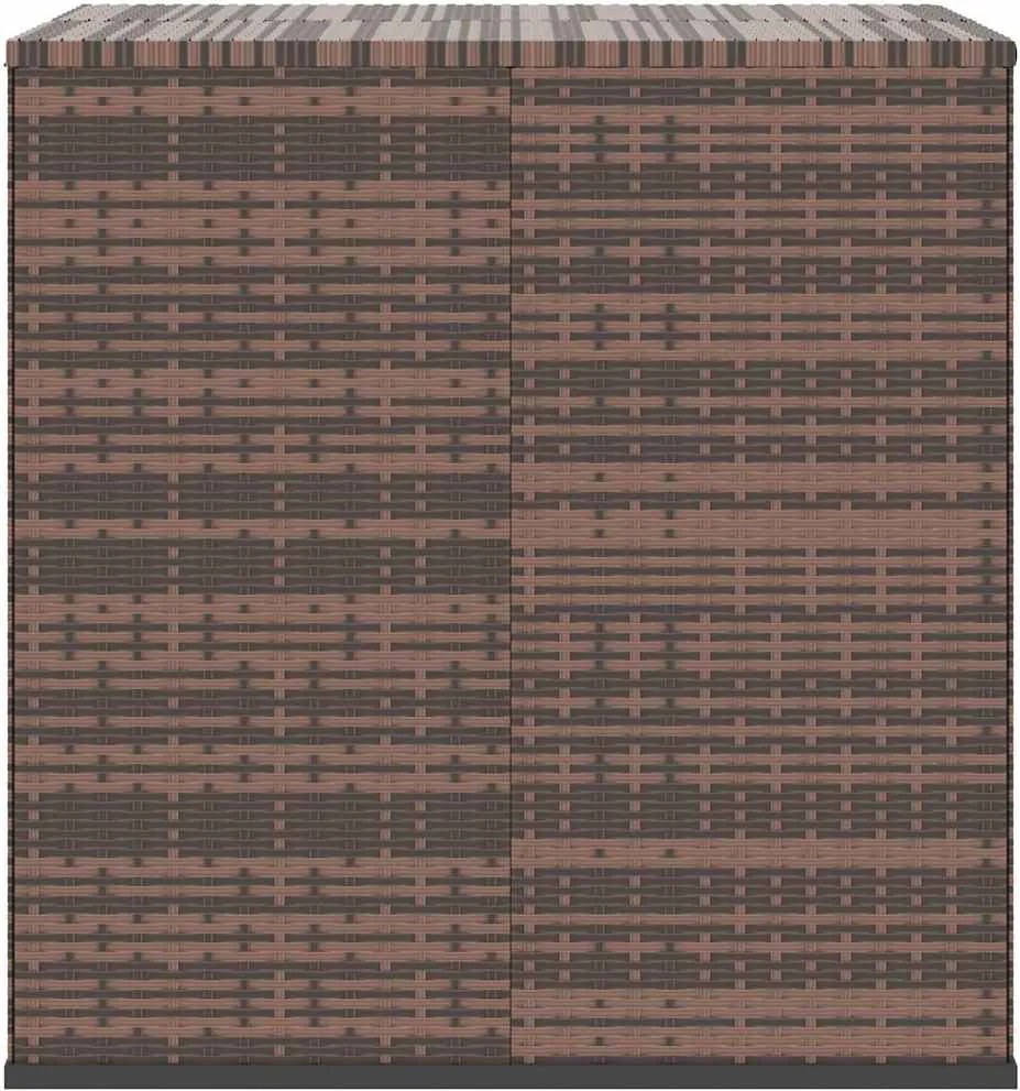 Barna Polyrattan Kerti Párnatartó Doboz 100 X 97,5 X 104 Cm