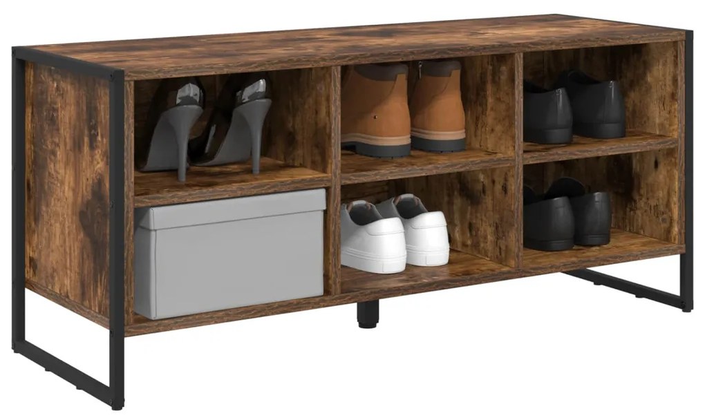 Cipőszekrény tárolóval Füstös tölgy 60 x 35 x 44 cm Faanyag