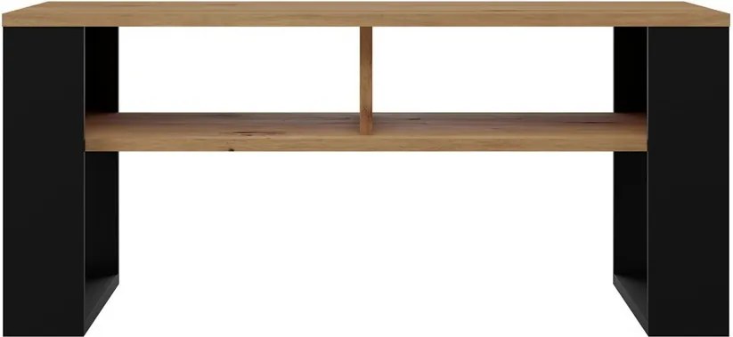 2P dohányzóasztal, tölgy-fekete