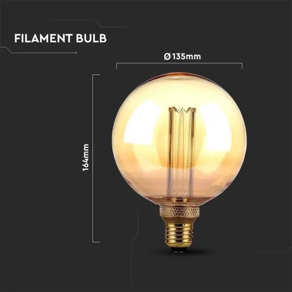 LED Izzó FILAMENT G125 E27/4W/230V 1800K Art Edition