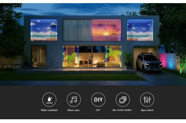 Govee - RGBIC Függönyvilágítás 520 LED 1,5x2m Wi-Fi IP65