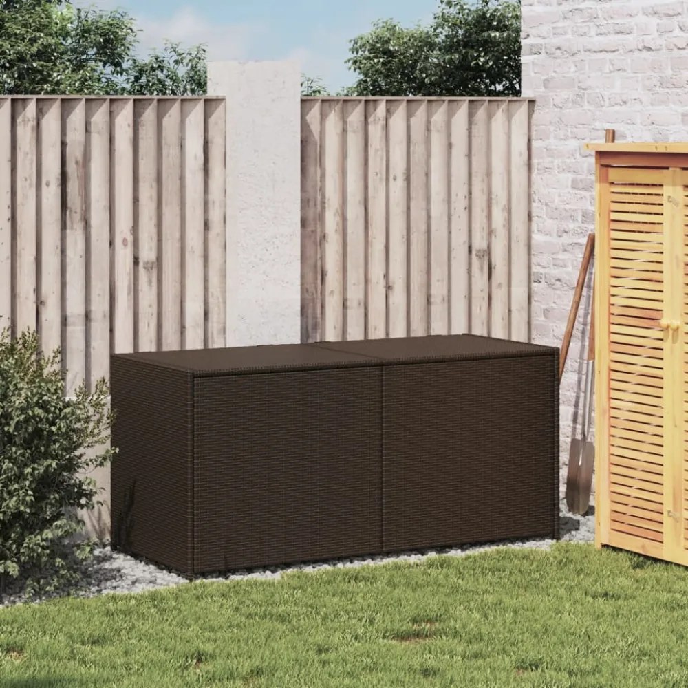 barna polyrattan kerti tárolóláda 283 L